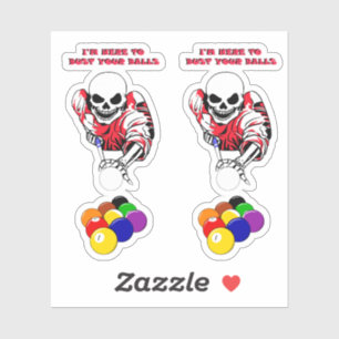Skeleton Ball Schwimmbad Billard Originelle Kunst Aufkleber