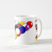 Skeleton Ball Schwimmbad Billard Originelle Kunst Kaffeetasse (VorderseiteRechts)