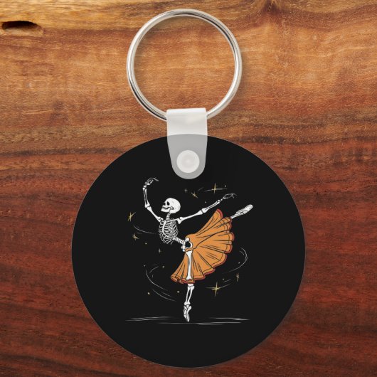 Skeleton Ballerina Ballerina Tanz Halloween Schlüsselanhänger (Vorderseite)