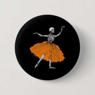 Skeleton Ballerina Dance Tutu Spooky Balletttänzer Button