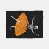 Skeleton Ballerina Dance Tutu Spooky Balletttänzer Fleecedecke (Vorderseite (Horizontal))