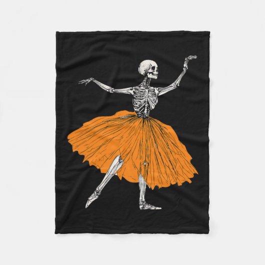 Skeleton Ballerina Dance Tutu Spooky Balletttänzer Fleecedecke (Vorderseite)
