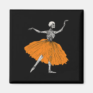 Skeleton Ballerina Dance Tutu Spooky Balletttänzer Magnet