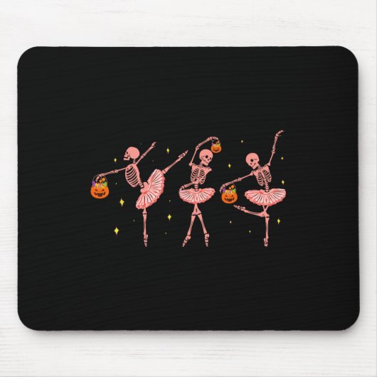 Skeleton Ballerina Halloween Kürbislaterne Dancer Mousepad (Vorne)
