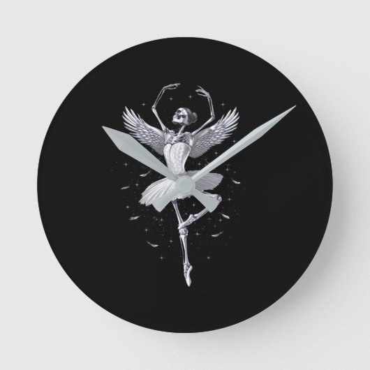 Skeleton Ballerina Runde Wanduhr (Vorderseite)