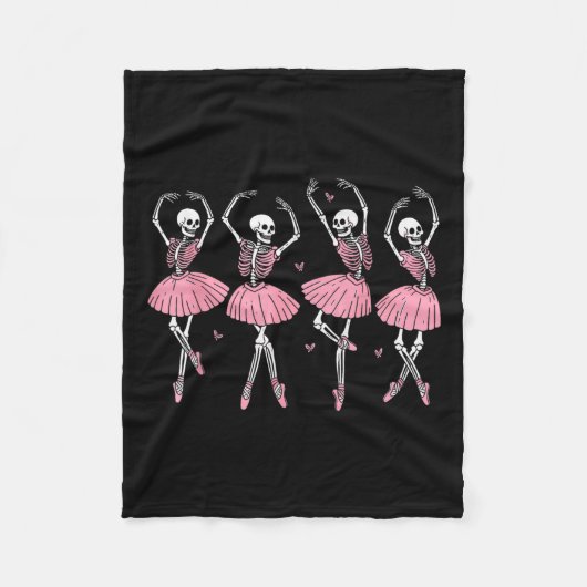 Skeleton Ballerinas Ballet Dance Niedlich Girl Hal Fleecedecke (Vorderseite)