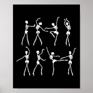 Skeleton Ballerinas Balletttanz Niedlich Halloween Poster