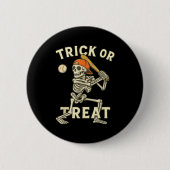 Skeleton Baseball Halloween Costume Funny Men Boys Button (Vorderseite)