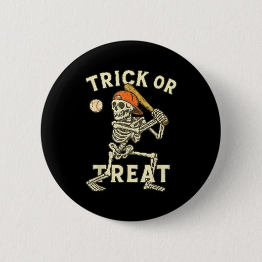 Skeleton Baseball Halloween Costume Funny Men Boys Button (Vorderseite)