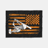 Skeleton Baseball Player Fan Skeleton Halloween Ba Fleecedecke (Vorderseite (Horizontal))