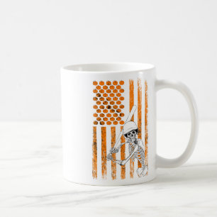 Skeleton Baseball Player Fan Skeleton Halloween Ba Kaffeetasse