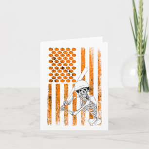 Skeleton Baseball Player Fan Skeleton Halloween Ba Karte