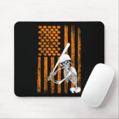 Skeleton Baseball Player Fan Skeleton Halloween Ba Mousepad (Mit Mouse)