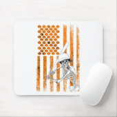 Skeleton Baseball Player Fan Skeleton Halloween Ba Mousepad (Mit Mouse)