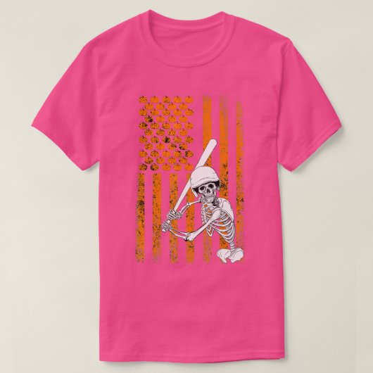 Skeleton Baseball Player Fan Skeleton Halloween Ba T-Shirt (Design vorne)