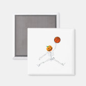 Skeleton Basketball Halloween Pumpkin Slam Dunk Magnet (Vorderseite/Rückseite)