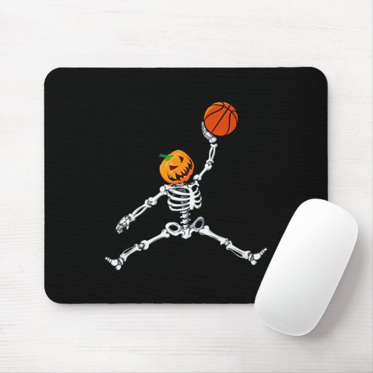 Skeleton Basketball Halloween Pumpkin Slam Dunk Mousepad (Mit Mouse)
