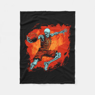 Skeleton Basketball Spieler Halloween Spooky Fleecedecke