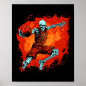 Skeleton Basketball Spieler Halloween Spooky Poster (Vorne)