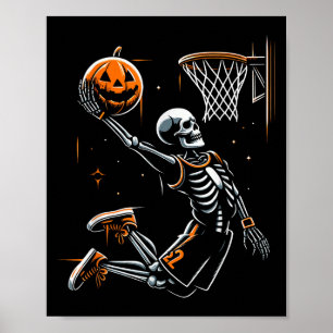 Skeleton Basketball Spieler Herren Boys Y zu Hallo Poster