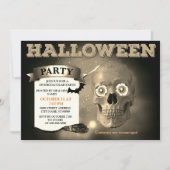 Skeleton Bat Halloween-Party Einladung (Vorderseite)