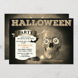 Skeleton Bat Halloween-Party Einladung