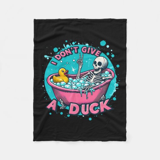 Skeleton Bath Spaß Rubber Duck Funny Halloween Fleecedecke (Vorderseite)