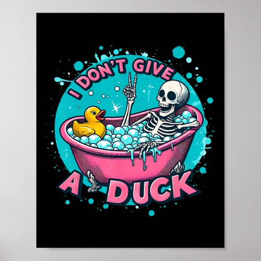 Skeleton Bath Spaß Rubber Duck Funny Halloween Poster (Vorne)