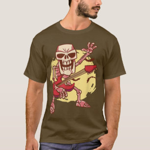 Skeleton Beängstigend Bass Game in Band als Musike T-Shirt