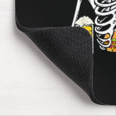 Skeleton Beer Lover Hamburger Pizza Xray Halloween Mousepad (Ecke)