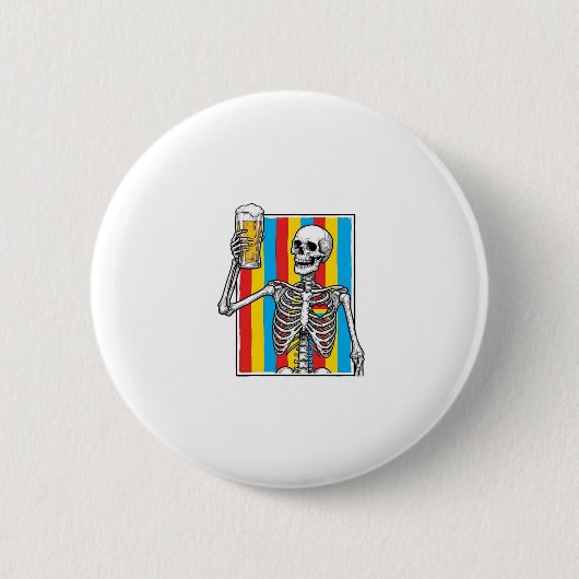 Skeleton Beer Rainbow Vintage Gravur Shirt_1 Button (Vorderseite)