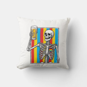 Skeleton Beer Rainbow Vintage Gravur Shirt_1 Kissen