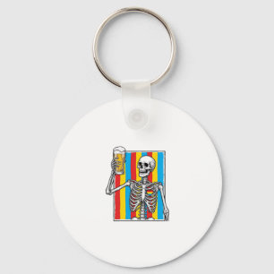 Skeleton Beer Rainbow Vintage Gravur Shirt_1 Schlüsselanhänger