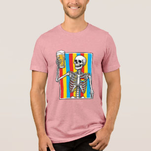Skeleton Beer Rainbow Vintage Gravur Shirt_1 Tri-Blend Shirt