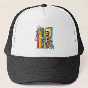 Skeleton Beer Rainbow Vintage Gravur Shirt_1 Truckerkappe