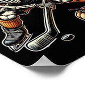 Skeleton beim Eishockeyspiel Poster (Ecke)