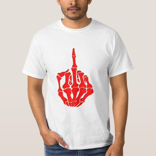 skeleton Beleidigung des mittleren Fingers der T-Shirt (Vorderseite)