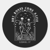 Skeleton Bible Verse Dry Bones Come Alive Christia Runder Aufkleber (Vorderseite)