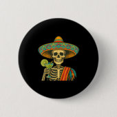 Skeleton-Bier Cinco de Mayo Fiesta Button (Vorderseite)