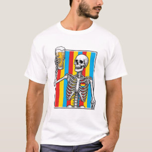 Skeleton-Bier-Regenbogen-Vintage-Stickerei-Shirt_1 T-Shirt