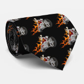 Skeleton Biker & Flames: Necktie / Krawatte (Gerollt)