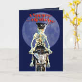 Skeleton Biker Geburtstagskarte Karte (Gelbe Blume)