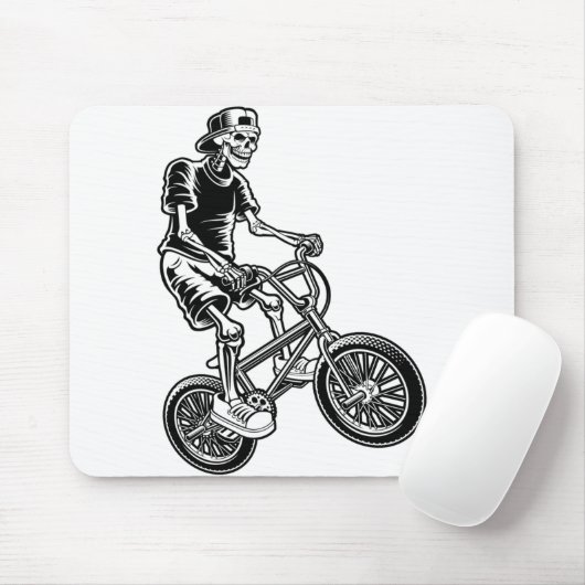 Skeleton Biking Skeleton Mousepad (Mit Mouse)