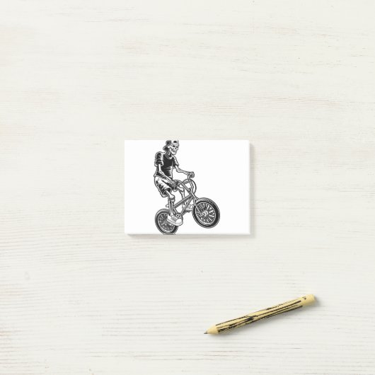 Skeleton Biking Skeleton Post-it Klebezettel (Auf Schreibtisch)