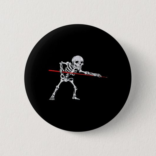 Skeleton Billiards Billiard Pool Snooker Halloween Button (Vorderseite)