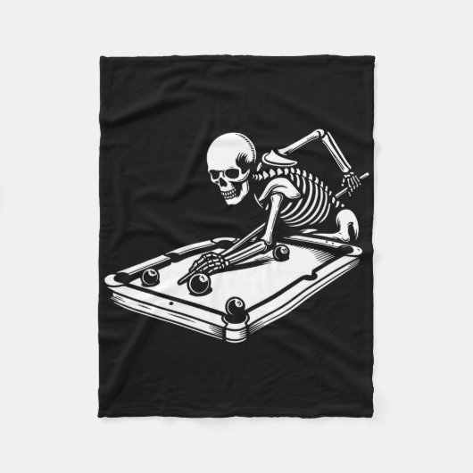 Skeleton Billiards Halloween Pool Snooker Billiard Fleecedecke (Vorderseite)