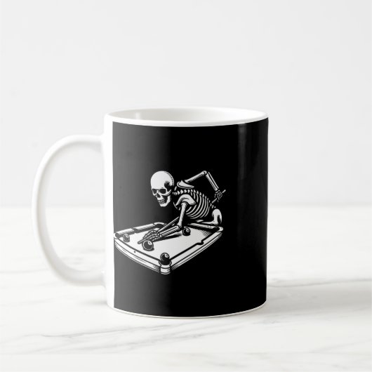 Skeleton Billiards Halloween Pool Snooker Billiard Kaffeetasse (Links)
