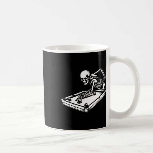 Skeleton Billiards Halloween Pool Snooker Billiard Kaffeetasse (Rechts)