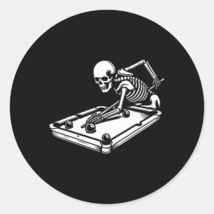 Skeleton Billiards Halloween Pool Snooker Billiard Runder Aufkleber