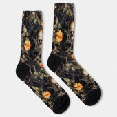 Skeleton Black Pattern Halloween Socken (Rechts)